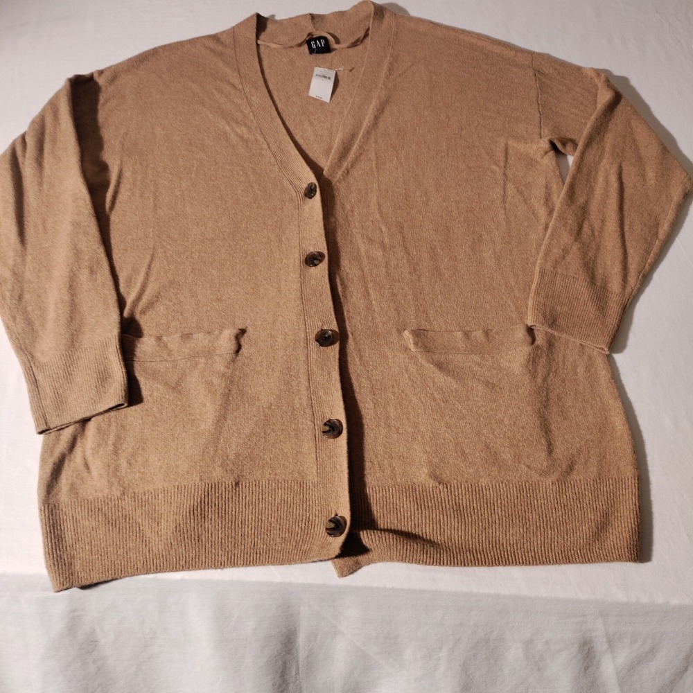 Gap Womens V Neck Cardigan Sz Large Brown Lightweight NWT